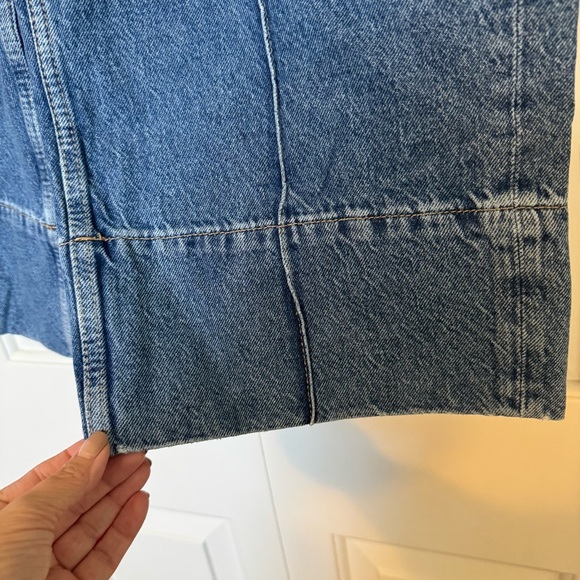 Zara Wide-Leg cropped Blue Jeans - Picture 3 of 9